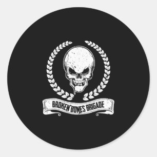 Skateboard Broken Bones  Classic Round Sticker