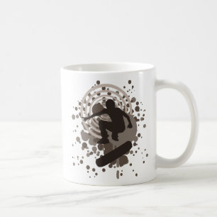 skateboard. bubbles. coffee mug