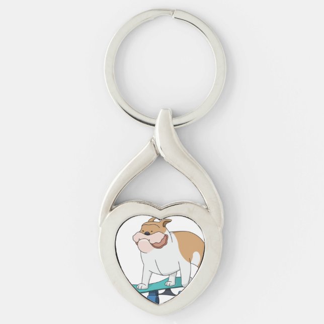 skateboard bulldog key ring (Front)