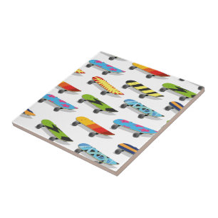 Skateboard Cartoon. Ceramic Tile