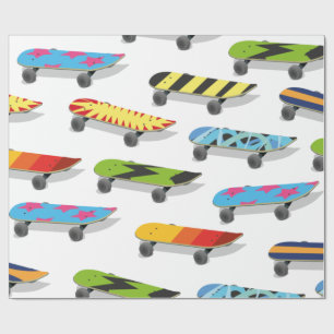 Skateboard Cartoon. Wrapping Paper