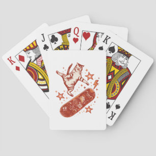 Skateboard Cat Y2K 90s Style Playing Cards
