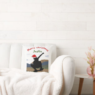 skateboard christmas gift, personalised name  T-Sh Cushion