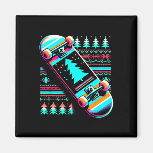 Skateboard Christmas - Vintage Skateboarding Ugly Magnet