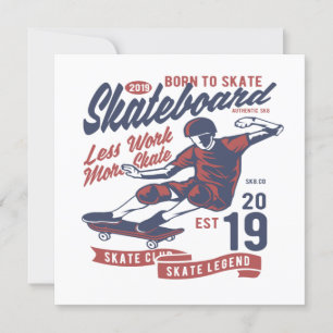 Skateboard Club Born to skate Invitation