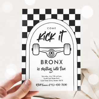 Skateboard Come Kick It Urban Sport Birthday Party Invitation