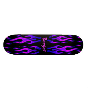 Skateboard (comp) - Blue & Purple Flames