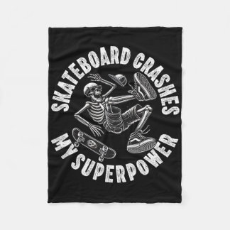 Skateboard Crash Accident Survivor Get Well Skateb Fleece Blanket