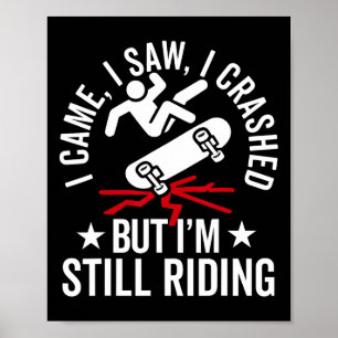 Skateboard Crash Accident Survivor Get Well Skateb Poster