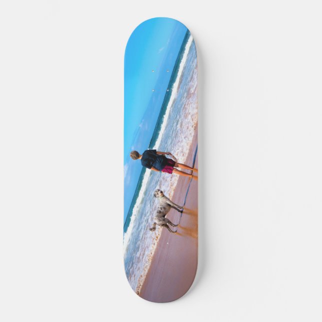 Skateboard Custom Photo Your Design  I Love My Pet (Front)