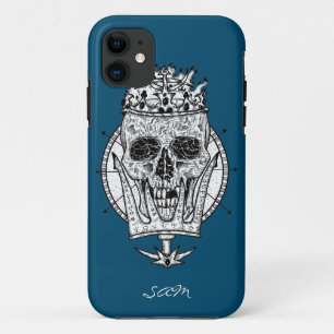 skateboard Custom Skeleton Nautical King iPhone 11 Case