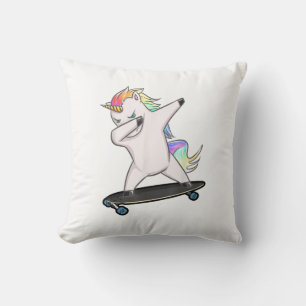 Skateboard Dabbing Unicorn Women Men Kids T-Shirt Cushion