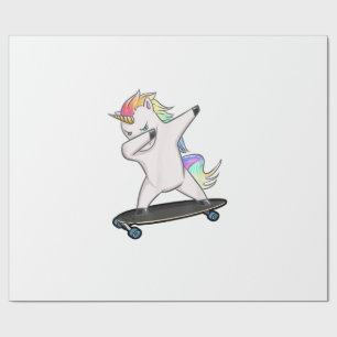 Skateboard Dabbing Unicorn Women Men Kids T-Shirt Wrapping Paper
