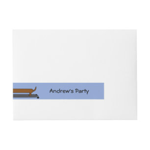 Skateboard dachshund dog wrap address labels