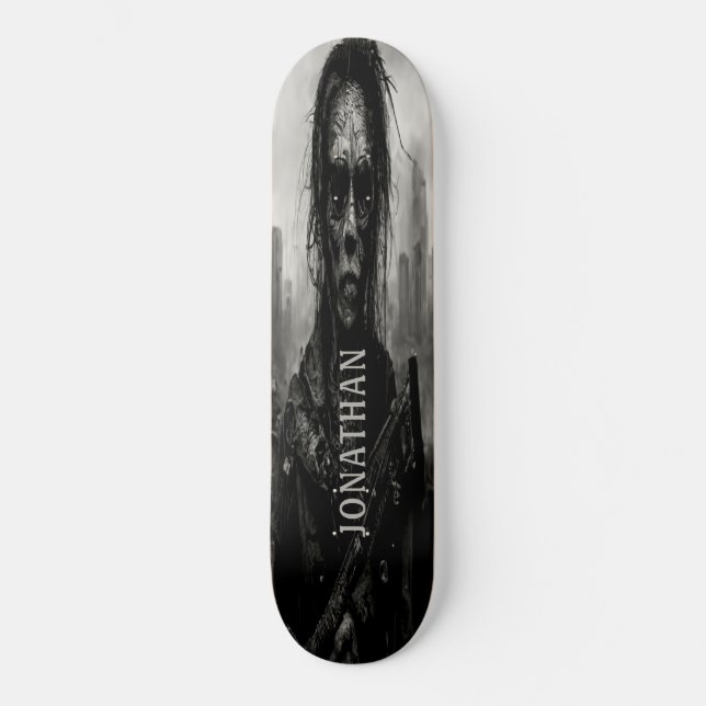Skateboard Dark Frightening Zombie Warrior (Front)