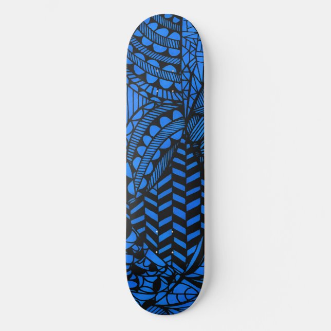 Skateboard Deck "Geometric Blue" (Front)