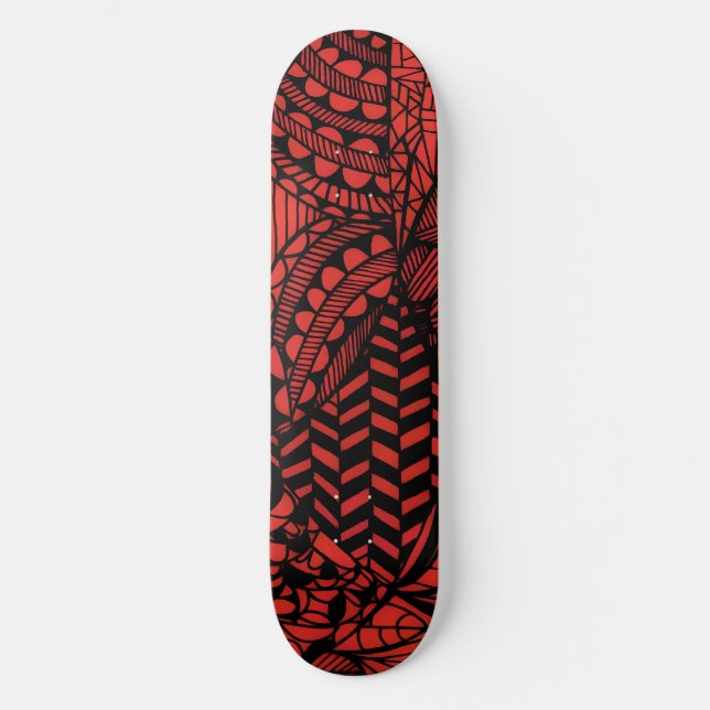 Skateboard Deck "Geometric Red" (Front)