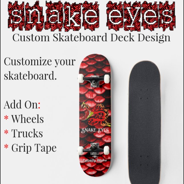 Skateboard Deck | Red Snake Skin | Rattle Snake (Creator Uploaded)