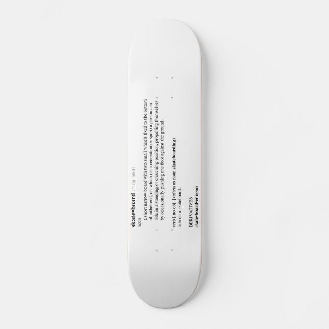 Skateboard Dictionary Definition (Front)