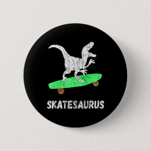 Skateboard Dinosaur Skateboarding T-rex Funny Skat 6 Cm Round Badge