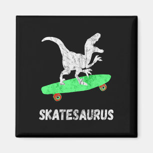 Skateboard Dinosaur Skateboarding T-rex Funny Skat Magnet
