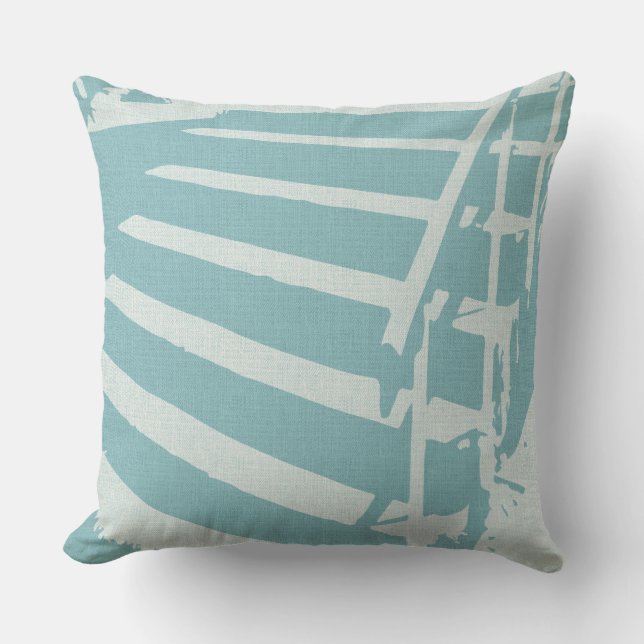 Skateboard Down Stairs Six Mint Green Throw Pillow (Front)