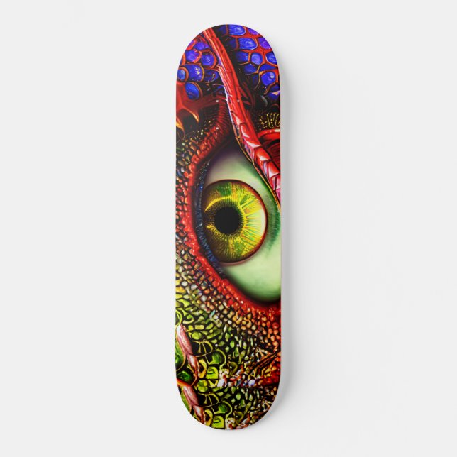 Skateboard Dragon Retro Cool Eye (Front)