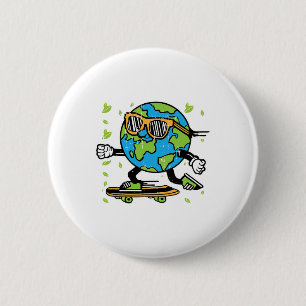 Skateboard Earth Day Environmental Nature Environm 6 Cm Round Badge