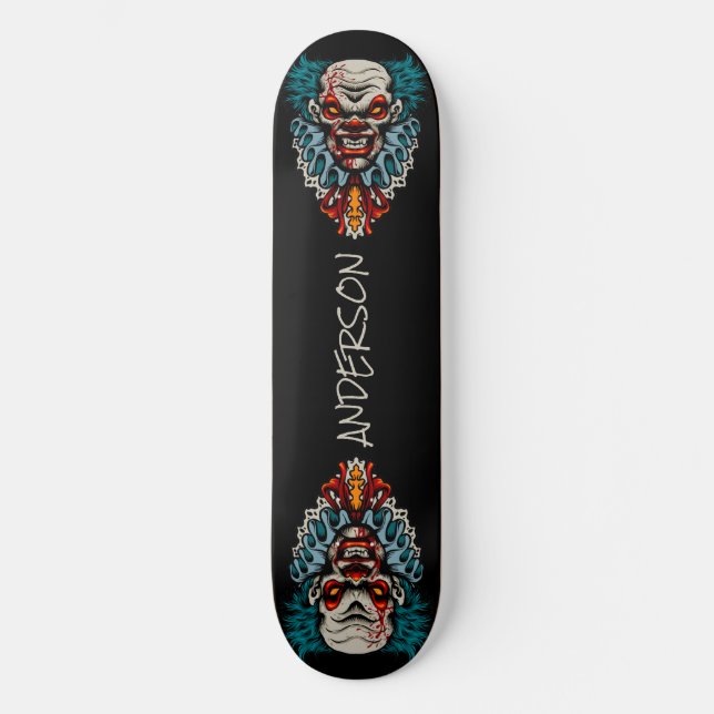skateboard Evil Scary Clown Terror Halloween (Front)