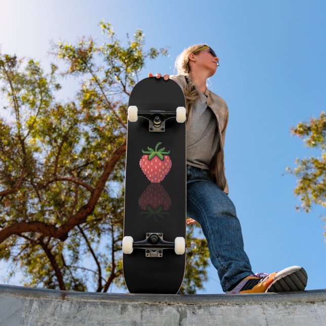 Skateboard fan art Pac-Man pixel black (Outdoor 1)