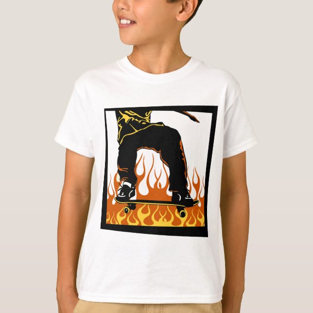 Skateboard flames t-shirt (Front)