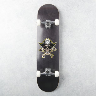 Skateboard fun Jolly Roger Skull  Cross Bones