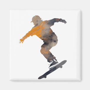 Skateboard Game Sport Challenge Illustration Pop Magnet