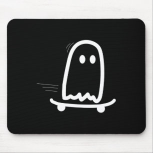 Skateboard Ghost Halloween Costume Funny Ghost Ska Mouse Pad