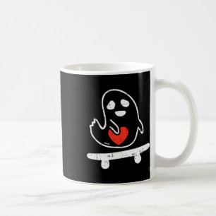 Skateboard Ghost Heart Valentines Day Skateboardin Coffee Mug