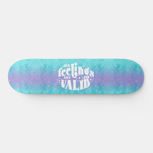 Skateboard Girly Glitter Mermaid Wording (Horz)