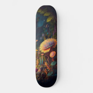 Skateboard Girly Mushroom Pattern woodland