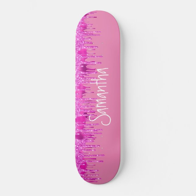 Skateboard Girly  Pinky Glitter (Front)