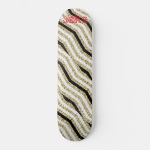 Skateboard Gold Black White