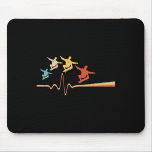 Skateboard Heartbeat Retro Skateboarding Skateboar Mouse Pad