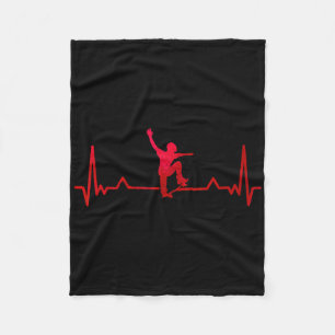 Skateboard Heartbeat Skater Kids Gifts Fleece Blanket