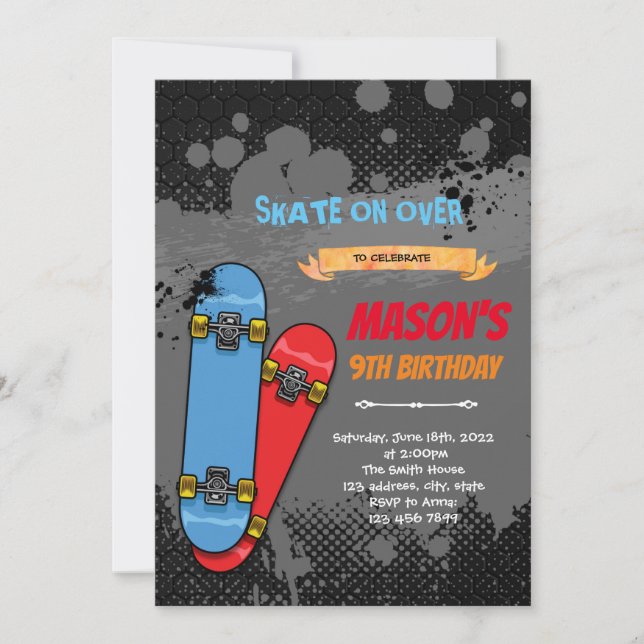 Skateboard invitation (Front)