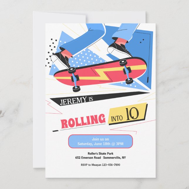 Skateboard Invitations (Front)