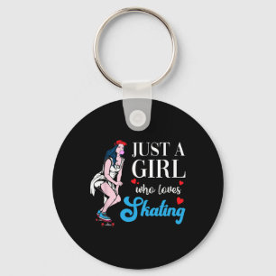 Skateboard Just A Skater Girl Who Loves Skating  Key Ring