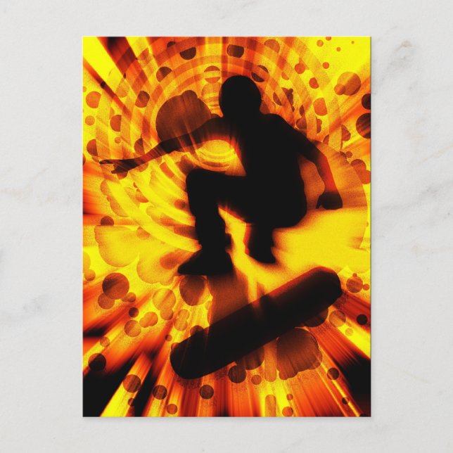 skateboard light explosion postcard (Front)