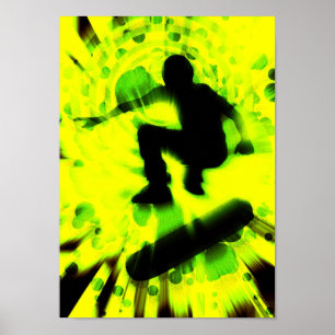 skateboard light explosion poster