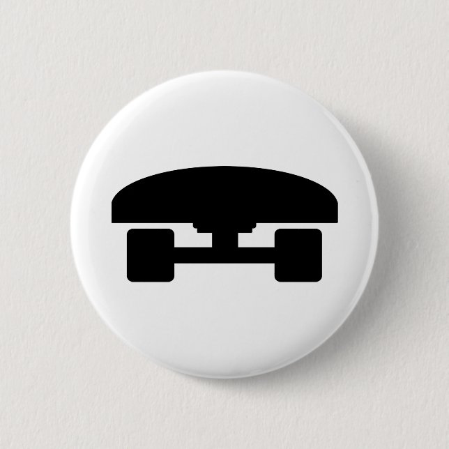 Skateboard logo icon 6 cm round badge (Front)