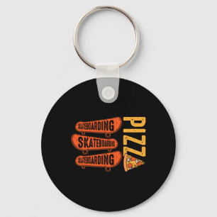 Skateboard Lover Skateboarding Pizza Skate Gifts F Key Ring
