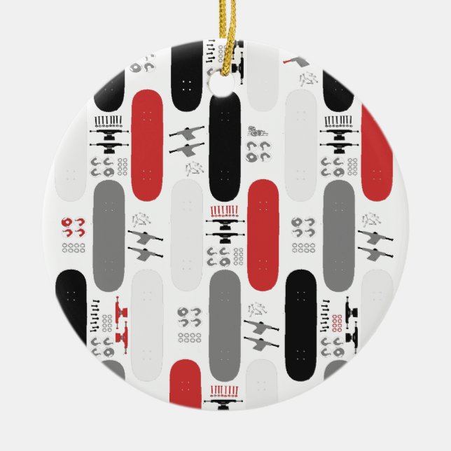 Skateboard Madness (GRB) Ceramic Tree Decoration (Front)