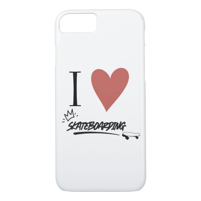 Skateboard Modern I love skateboarding     Case-Ma Case-Mate iPhone Case (Back)
